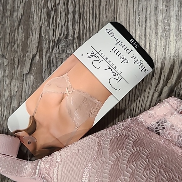 Rene Rofe Set of 2 Red and Pink Lace Bras Size 34B - Picture 7 of 11